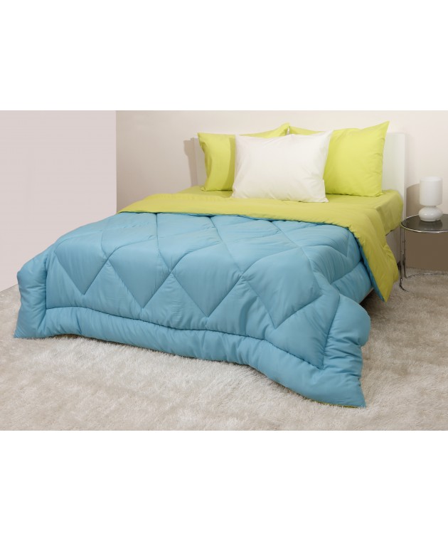 Πάπλωμα μονό δίχρωμο microfiber μπεζ/καφέ, VIOPROS