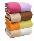 Πάπλωμα μονό δίχρωμο microfiber μπεζ/καφέ, VIOPROS
