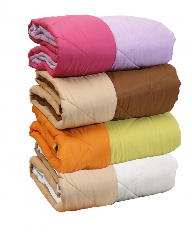 Πάπλωμα μονό δίχρωμο microfiber μπεζ/καφέ, VIOPROS