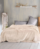 Κουβέρτα βελουτέ Υ/Δ (220Χ240) VELOUR ΚΡΕΜ, RYTHMOS HOME Κουβέρτες Βελουτέ Υπέρδιπλες