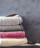 Κουβέρτα βελουτέ Υ/Δ (220Χ240) VELOUR ΜΠΕΖ, RYTHMOS HOME Κουβέρτες Βελουτέ Υπέρδιπλες