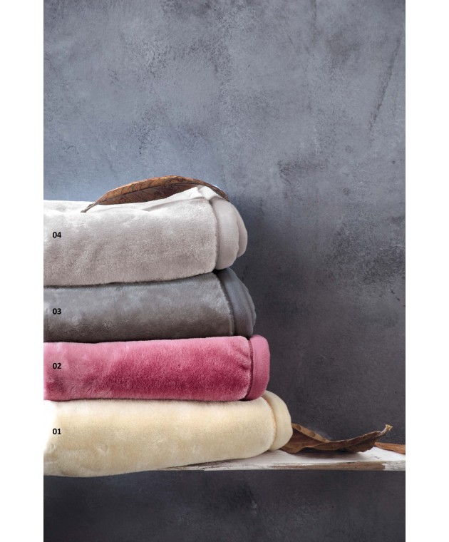 Κουβέρτα βελουτέ Υ/Δ (220Χ240) VELOUR ΜΠΕΖ, RYTHMOS HOME Κουβέρτες Βελουτέ Υπέρδιπλες