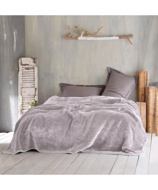 Κουβέρτα βελουτέ Υ/Δ (220Χ240) VELOUR ΜΠΕΖ, RYTHMOS HOME Κουβέρτες Βελουτέ Υπέρδιπλες