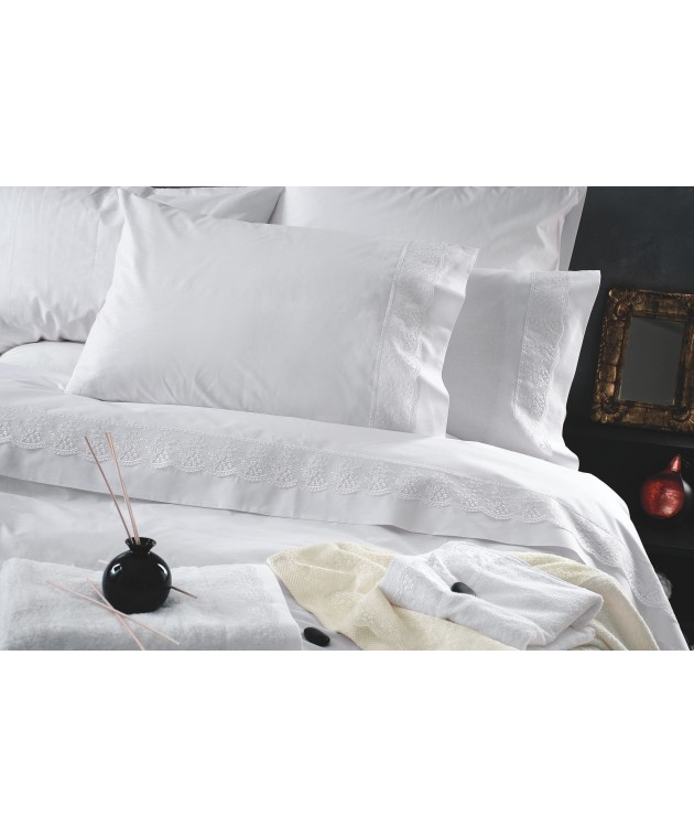 Σετ νυφικά σεντόνια Υ/Δ HELGA WHITE, RYTHMOS HOME Νυφικά Σεντόνια
