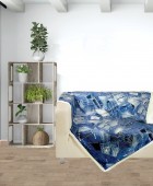 Κουβέρτα καναπέ fleece με γούνα ψηφιακή (130Χ160) 370, DAS HOME