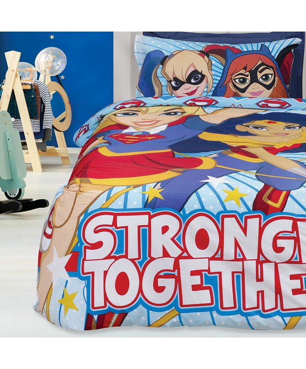 Σετ παπλωματοθήκη παιδική (160X240) SUPER HERO GIRLS 5005, DAS HOME Παιδικές Παπλωματοθήκες