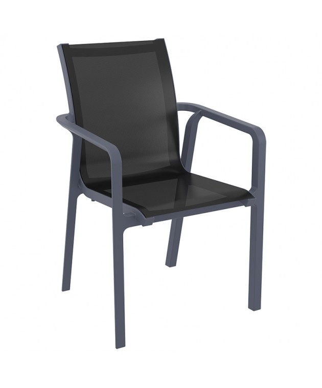 PACIFIC ΠΟΛΥΘΡΟΝΑ DARK GREY/BLACK ΠΟΛ/ΝΙΟΥ Πολυθρόνες