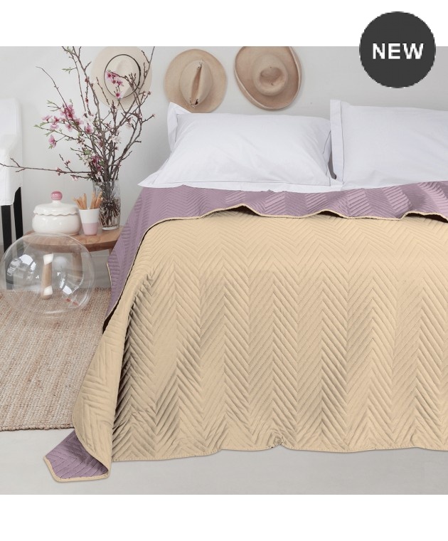 Κουβερλί μονό διπλής όψεως (160Χ240) AMADO BEIGE/APPLE, MELINEN Κουβερλί Μονά