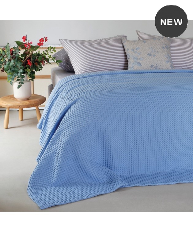 Κουβέρτα πικέ king size (240X260) PATMOS LIGHT BLUE, MELINEN KING SIZE πικέ κουβέρτες