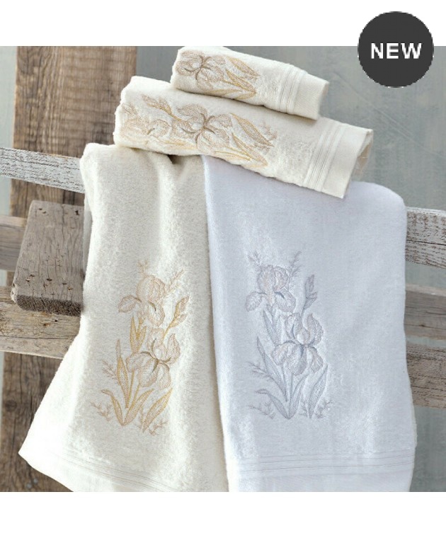 Σετ πετσέτες 3 τεμ. CYCLAMINE ECRU, RYTHMOS HOME Σετ πετσέτες Mπάνιου