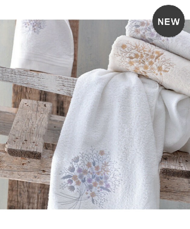 Σετ πετσέτες 3 τεμ. AMANTINE WHITE, RYTHMOS HOME Σετ πετσέτες Mπάνιου