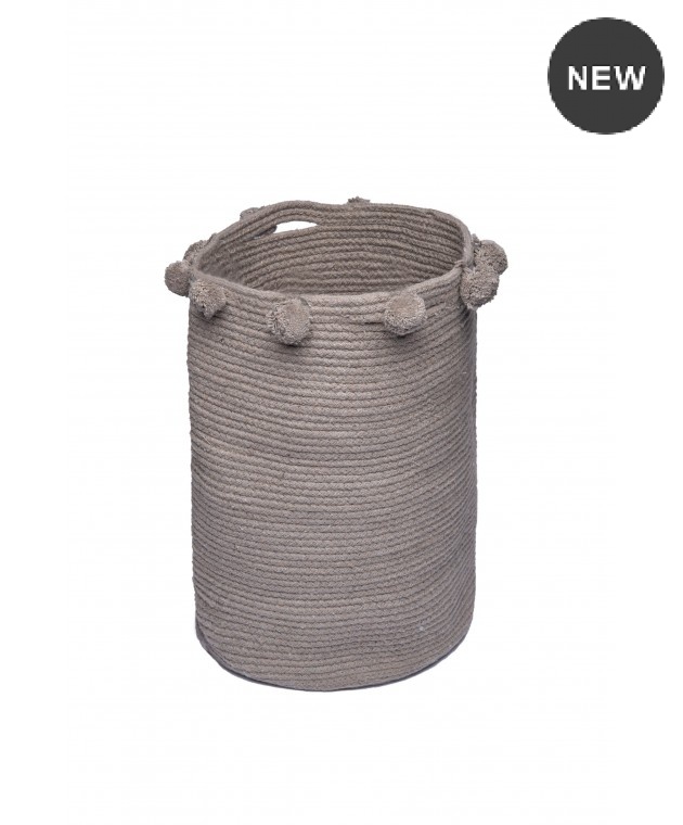 Καλάθι παιχνιδιών με pon-pon (30X40) FOUNTAIN BEIGE, PALAMAIKI Αποθήκευση Παιχνιδιών
