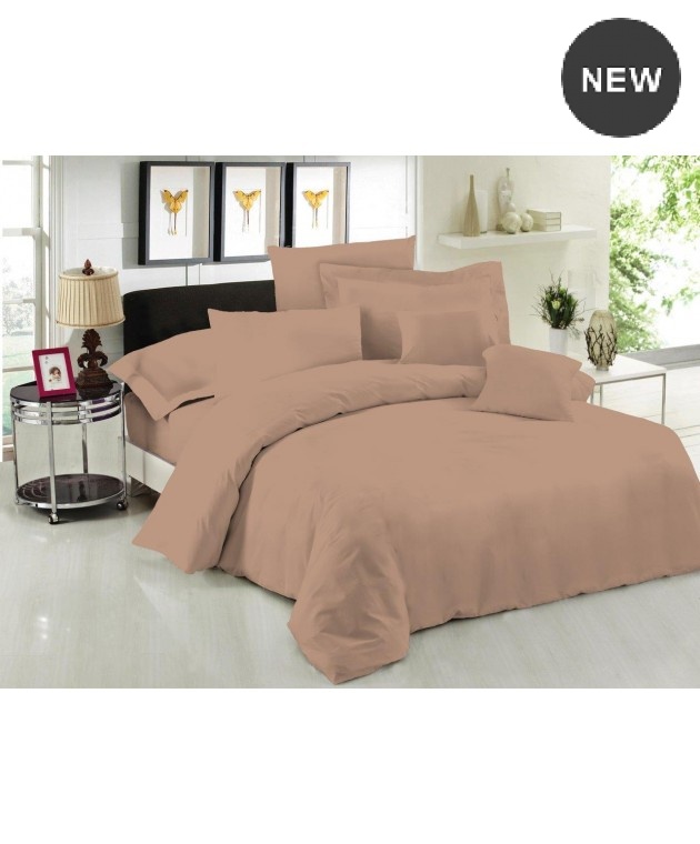 Σετ μαξιλαροθήκες (50Χ70) DYED POLYCOTTON ROTTEN LIGHT BROWN, LE BLANC