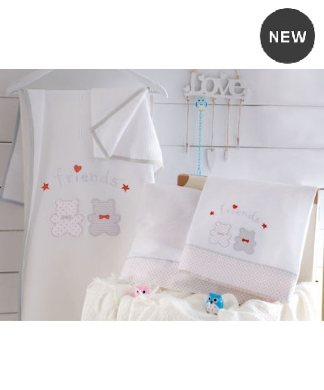 Σετ σεντόνια κούνιας (100Χ160) BIP & RIP WHITE, RYTHMOS HOME Βρεφικά Σεντόνια