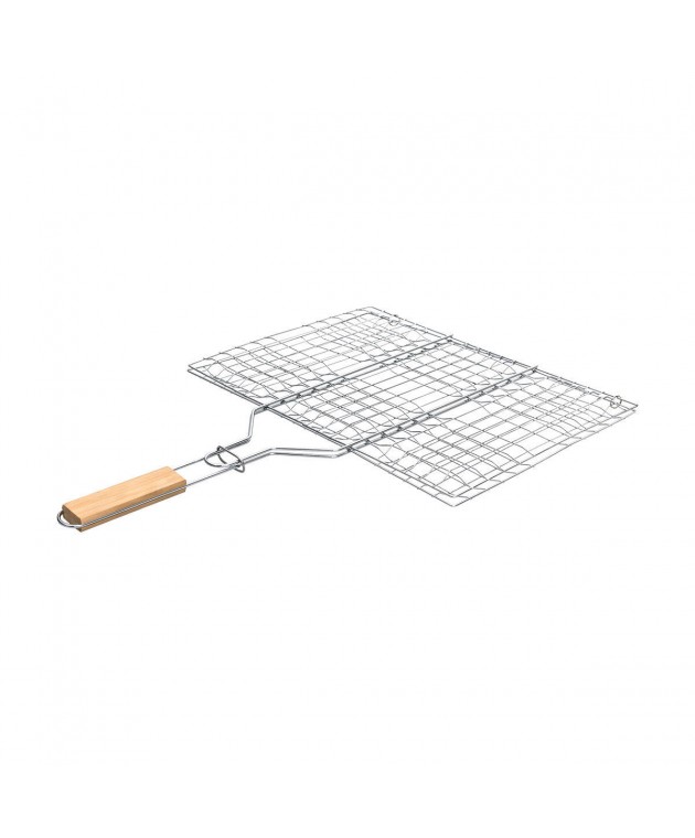 ΣΧΑΡΑ ΨΗΣΙΜΑΤΟΣ BBQ ΜΕΤΑΛΛΙΚΗ 60x40cm ΜΕ ΞΥΛΙΝΗ ΛΑΒΗ 05-9472, ESTIA Gadgets Κουζίνας