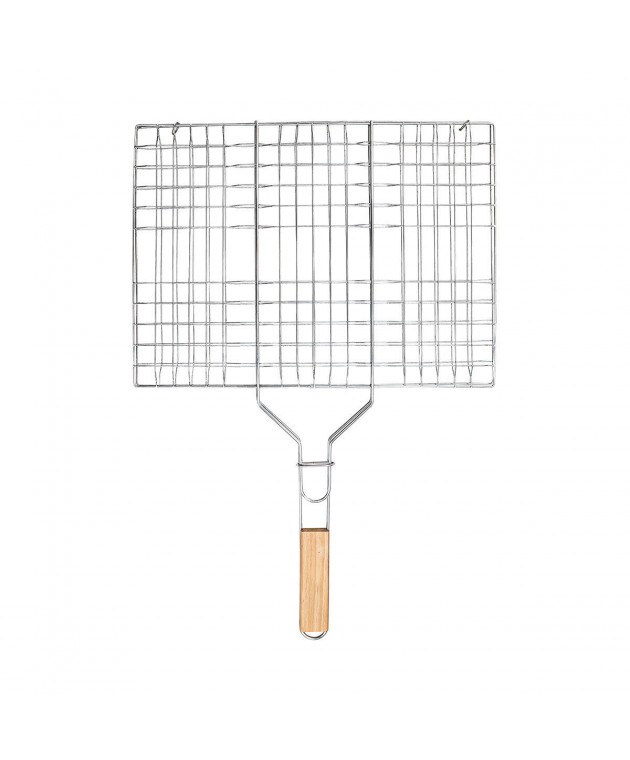 ΣΧΑΡΑ ΨΗΣΙΜΑΤΟΣ BBQ ΜΕΤΑΛΛΙΚΗ 60x40cm ΜΕ ΞΥΛΙΝΗ ΛΑΒΗ 05-9472, ESTIA Gadgets Κουζίνας