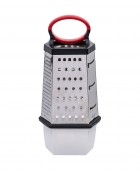 ΤΡΙΦΤΗΣ 6 ΠΛΕΥΡΩΝ ΑΝΟΞΕΙΔΩΤΟΣ 25cm ΜΕ ΠΛΑΣΤΙΚΟ ΔΟΧΕΙΟ 01-9533, ESTIA Gadgets Κουζίνας