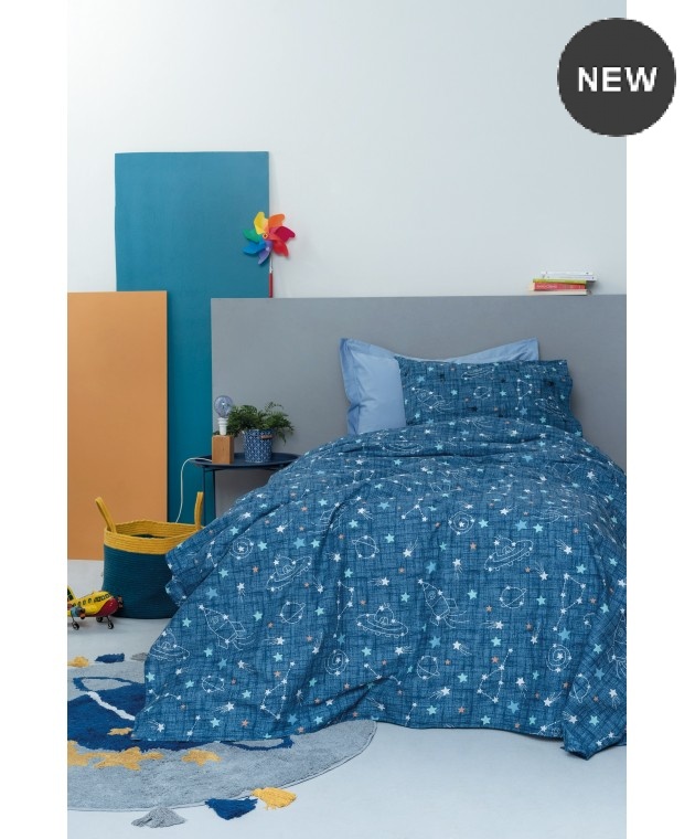 Σεντόνι μεμονωμένο παιδικό (170Χ260) COMET BLUE, PALAMAIKI Παιδικά Σεντόνια