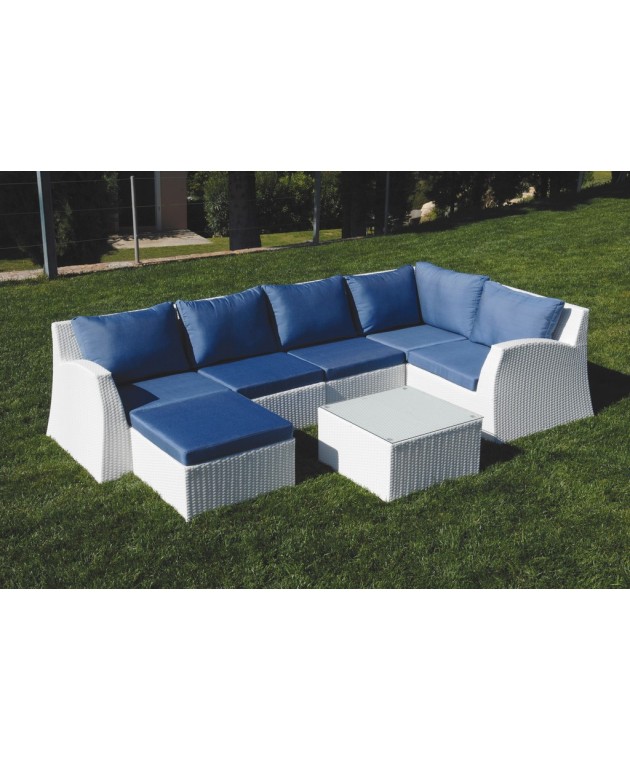Γωνιακό Καθιστικό Σέτ Rattan 7 Τεμαχίων Με Σκελετό Αλουμινίου 3575, LIANOS Σετ Έπιπλα Κήπου