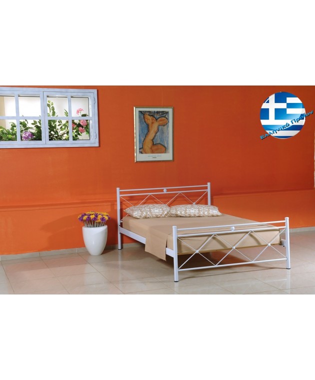 Ημίδιπλο Μεταλλικό Κρεβάτι Χιαστί 3666, LIANOS Κρεβάτια