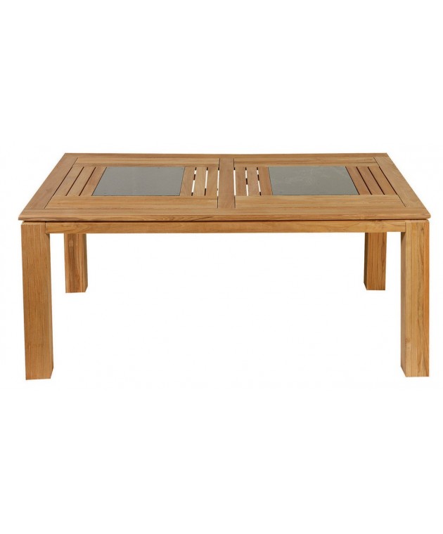 Ξύλινο Παραλ/μο Σταθερό Τραπέζι Teak Με Πλάκες Γρανίτη (165 x 95cm) T5031-TC TEAK, LIANOS  Ξύλινα