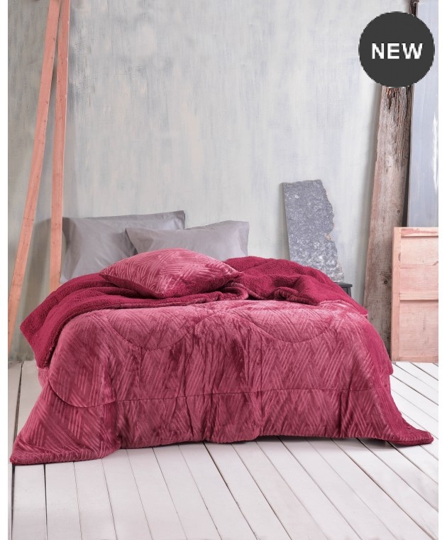 Διακοσμητική μαξιλαροθήκη (50Χ50) LOTUS BORDEAUX, RYTHMOS HOME  