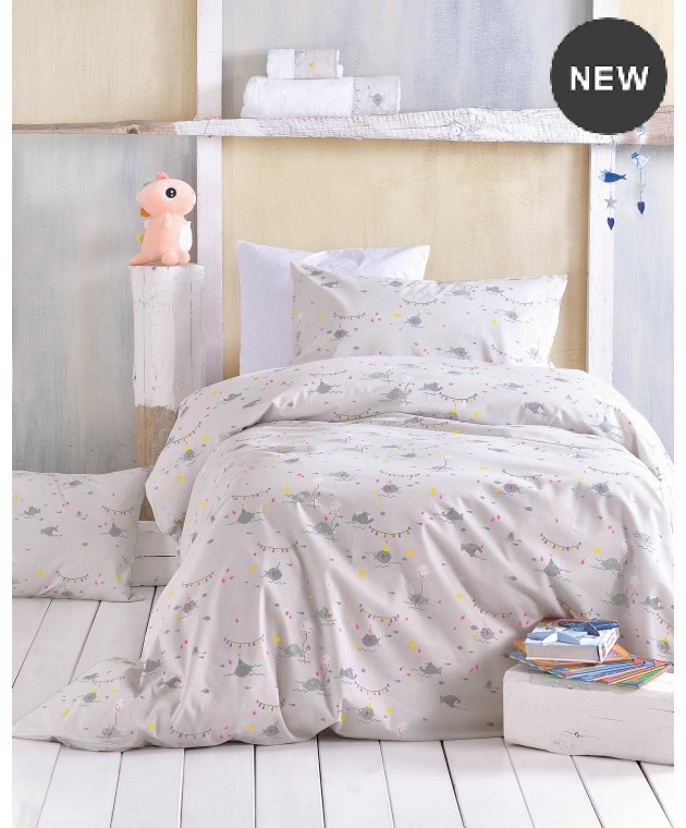 Σετ μαξιλαροθήκες παιδικές (50Χ70) FOUSKA ΓΚΡΙ, RYTHMOS HOME  Παιδικές Μαξιλαροθήκες