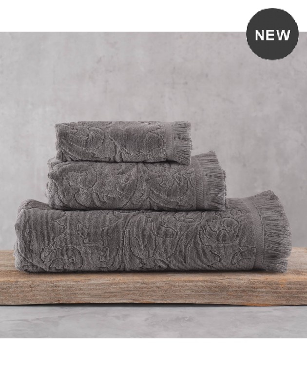 Πετσέτα προσώπου (50Χ90) SIENNA GREY, RYTHMOS HOME  Πετσέτες Mπάνιου