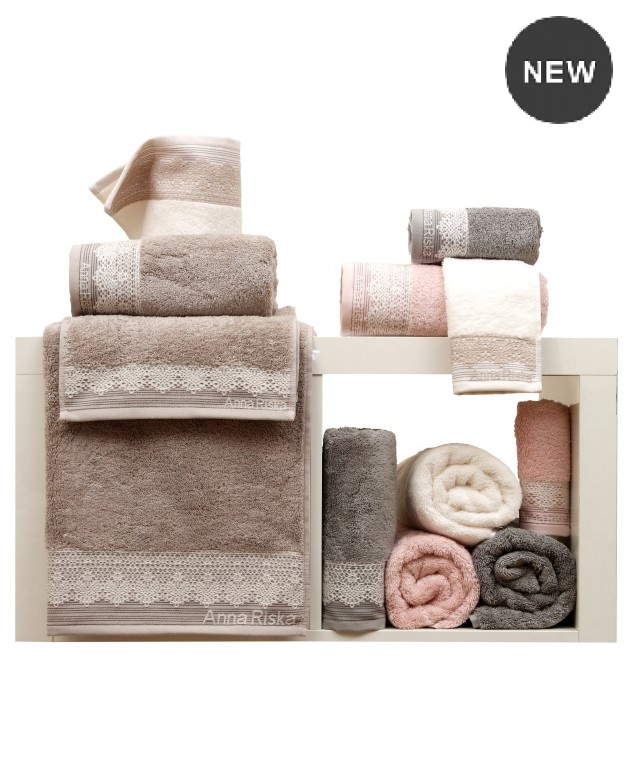 Πετσέτα προσώπου KARLA 2 BEIGE (50Χ100), ANNA RISKA ΜΠΑΝΙΟ