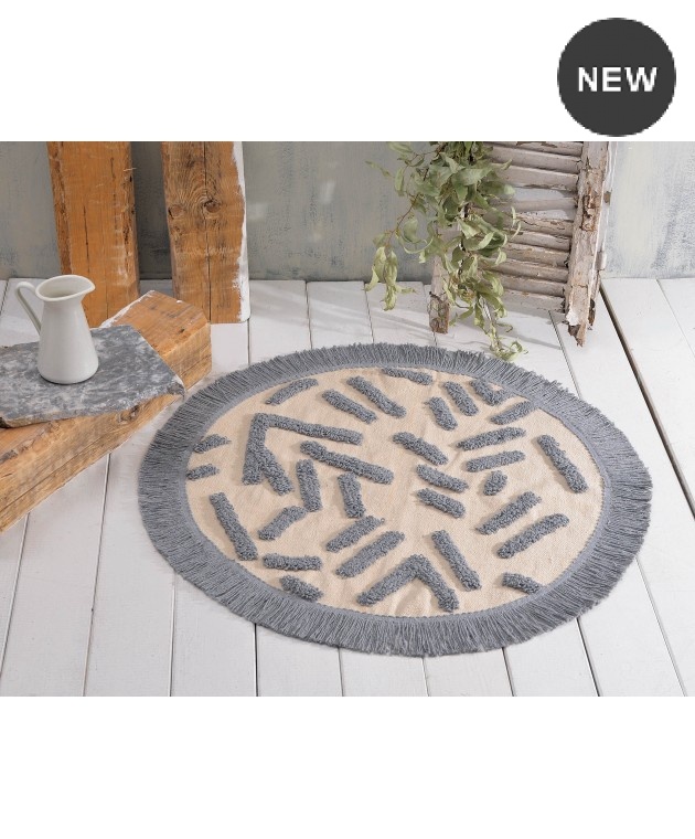 Χαλί ροτόντα (80cm) MOJAVE ΓΚΡΙ, RYTHMOS HOME Χαλιά Κρεβατοκάμαρας