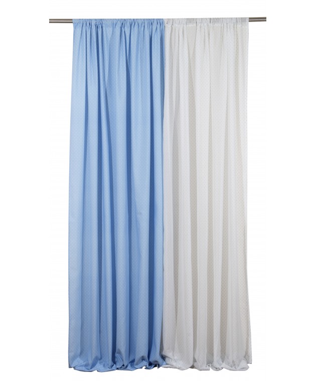 Κουρτίνα γάζα με τρέσα KONFETI WHITE (140X270), VIOPROS Παιδικές Κουρτίνες