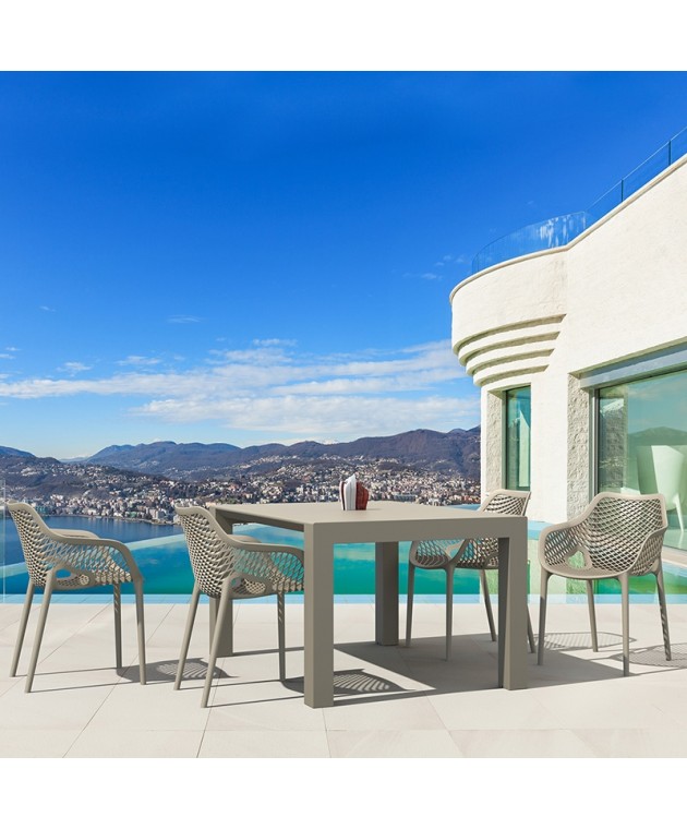 Σετ Τραπεζαρίας 5τμχ Vegas Air XL Taupe 100X100/140εκ. Σετ Έπιπλα Κήπου