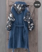 Μπουρνούζι παιδικό με κουκούλα (9-10) ARMY BLUE, RYTHMOS HOME  Παιδικά Μπουρνούζια