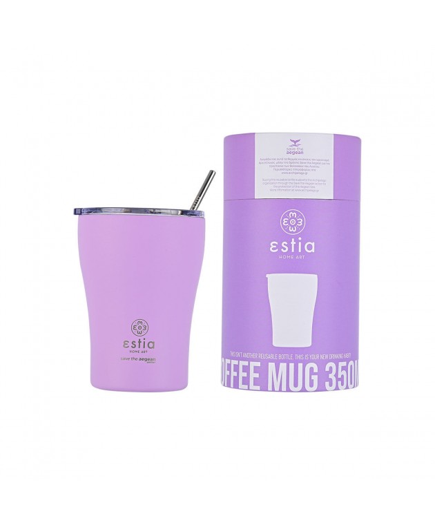 ΘΕΡΜΟΣ COFFEE MUG SAVE THE AEGEAN 350ml LAVENDER PURPLE 01-12090, ESTIA ΟΙΚΙΑΚΑ