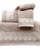 Πετσέτα προσώπου KARLA 2 BEIGE (50Χ100), ANNA RISKA ΜΠΑΝΙΟ
