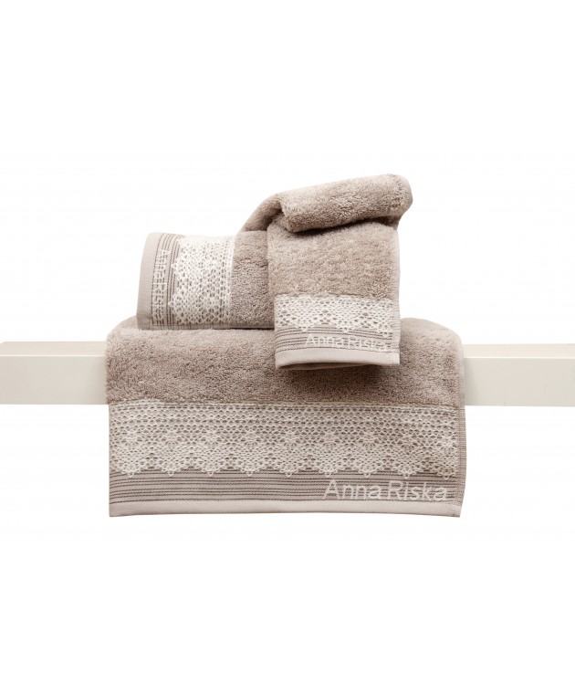 Πετσέτα προσώπου KARLA 2 BEIGE (50Χ100), ANNA RISKA ΜΠΑΝΙΟ