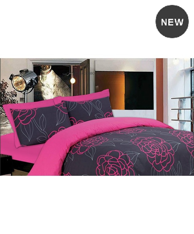 Σετ σεντόνια μονά (170Χ245) NIGHT LOTUS FUCHSIA, LE BLANC  Σεντόνια Μονά