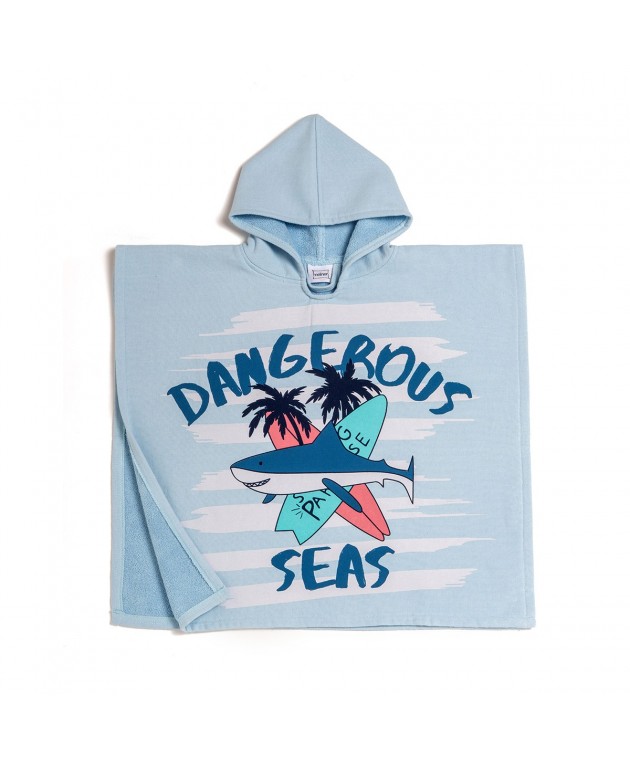 ΠΑΙΔΙΚΟ ΠΟΝΤΣΟ ΘΑΛΑΣΣΗΣ (60Χ60) DANGEROUS LIGHT BLUE, MELINEN  Πετσέτες Θαλάσσης Παιδικές
