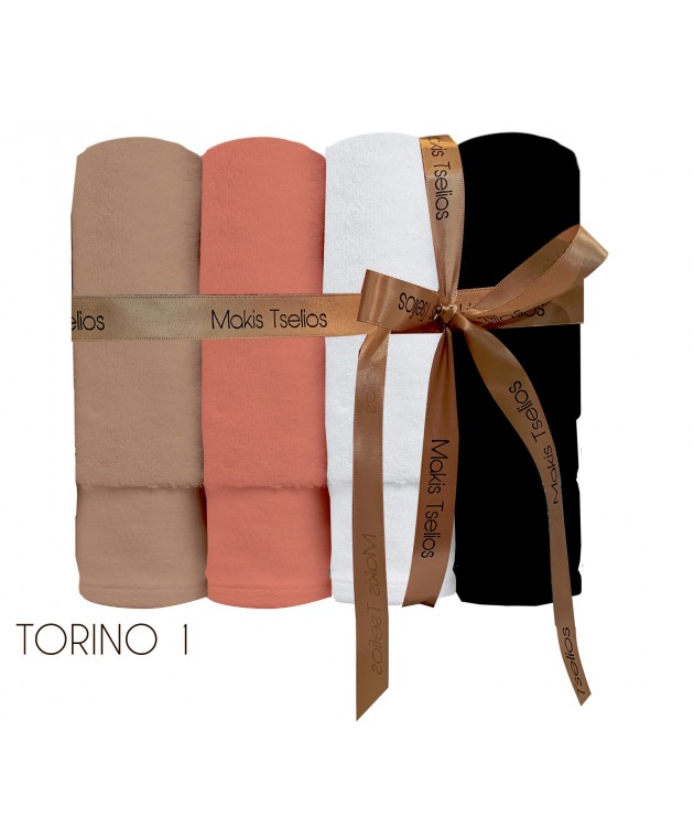 ΣΕΤ ΠΕΤΣΕΤΕΣ TORINO 1  ΠΡΟΣΩΠΟΥ 100% COTTON (50x90cm), MAKIS TSELIOS Σετ πετσέτες Mπάνιου