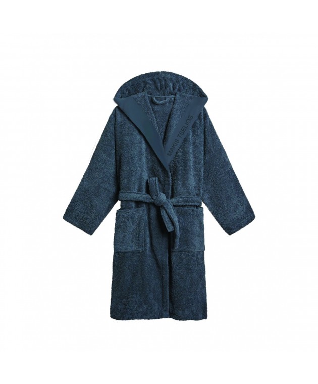 ΜΠΟΥΡΝΟΥΖΙ WEST DARK GREY ΜΕ ΚΟΥΚΟΥΛΑ  SMALL SIZE, MAKIS TSELIOS Μπουρνούζια