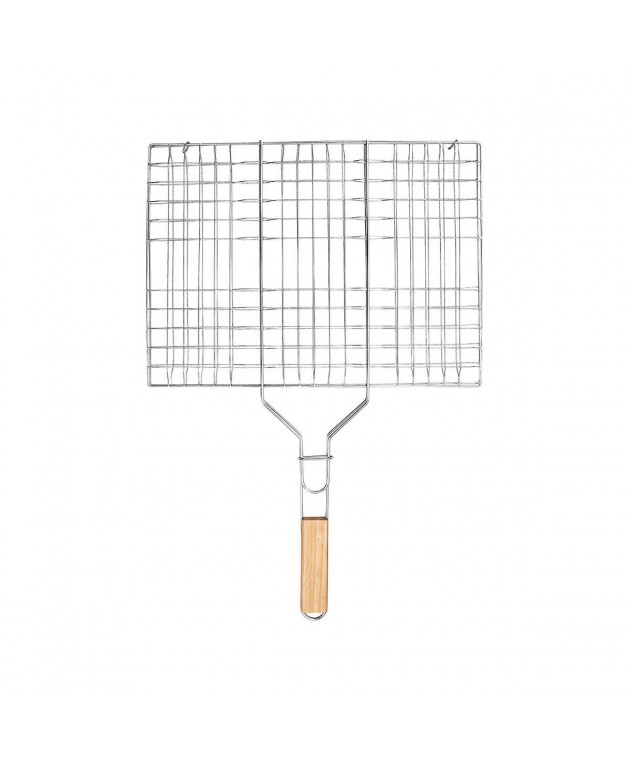 ESTIA ΣΧΑΡΑ ΨΗΣΙΜΑΤΟΣ BARBEQUE ΜΕΤΑΛΛΙΚΗ 49x30cm ΜΕ ΞΥΛΙΝΗ ΛΑΒΗ 05-9489, ESTIA Gadgets Κουζίνας