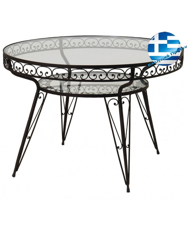 Γαλβανισμένο Στρογγυλό Τραπέζι Μασίφ (Ø90 x 75cm) 3748, LIANOS Μεταλλικά