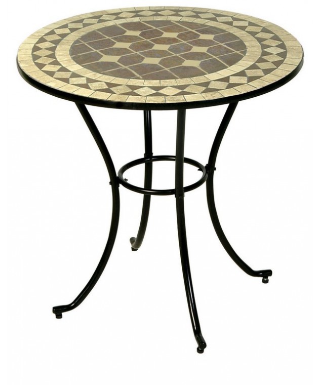 Στρογγυλό Μεταλλικό Τραπέζι Mosaic (60cm) BS001-2012, LIANOS Mosaic