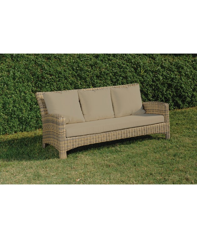 Rattan Καναπές 3 Θέσεων Με Μαξιλάρια Και Σκελετό Αλουμινίου 186504, LIANOS Καναπέδες