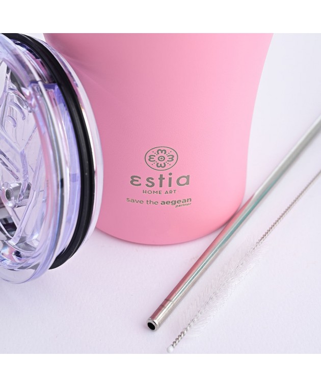 ESTIA ΘΕΡΜΟΣ COFFEE MUG SAVE THE AEGEAN 350ml BLOSSOM ROSE 01-12472, ESTIA ΟΙΚΙΑΚΑ