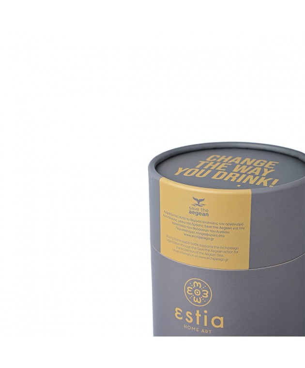 ESTIA ΘΕΡΜΟΣ COFFEE MUG SAVE THE AEGEAN 350ml FJORD GREY 01-12441, ESTIA ΟΙΚΙΑΚΑ