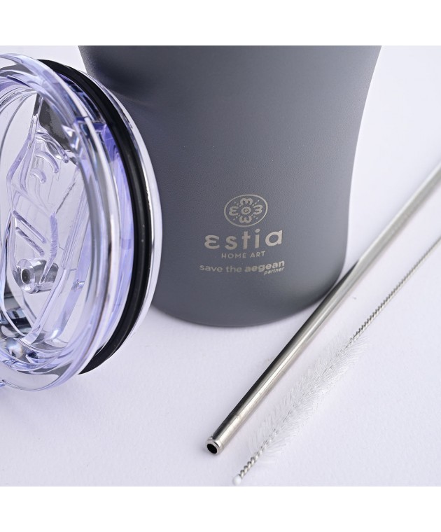 ESTIA ΘΕΡΜΟΣ COFFEE MUG SAVE THE AEGEAN 350ml FJORD GREY 01-12441, ESTIA ΟΙΚΙΑΚΑ