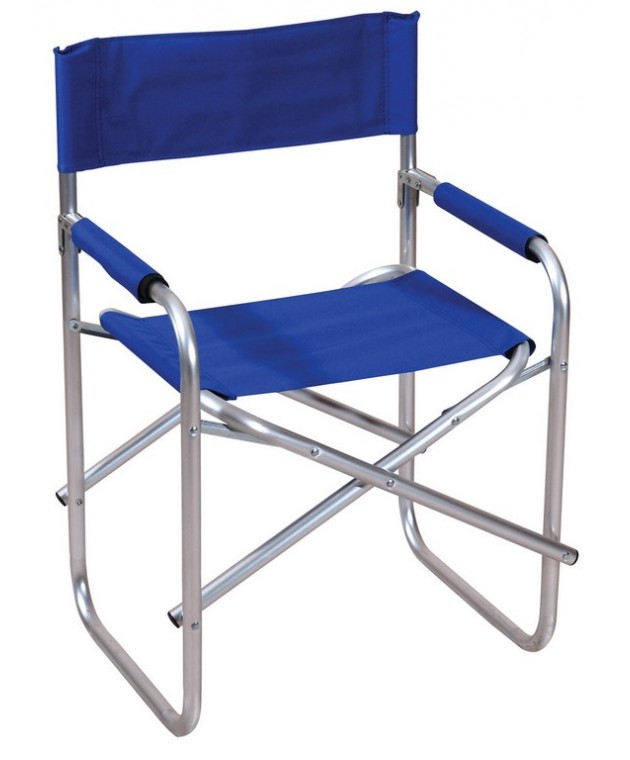 Μπλέ Πτυσσόμενη Πολυθρόνα Σκηνοθέτη Παραλίας Με Αλουμίνιο Σκελετό Καρέκλες Θαλάσσης