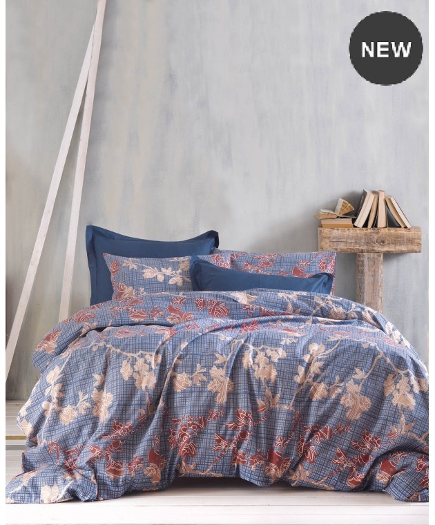 Σετ παπλωματοθήκη Υ/Δ (225X250) DOCA BLUE, RYTHMOS HOME Παπλωματοθήκες Υπέρδιπλες