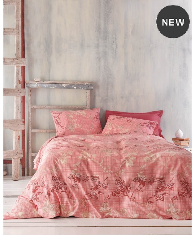 Σετ σεντόνια μονά με λάστιχο (105Χ205+25) DOCA PINK, RYTHMOS HOME Σεντόνια Μονά